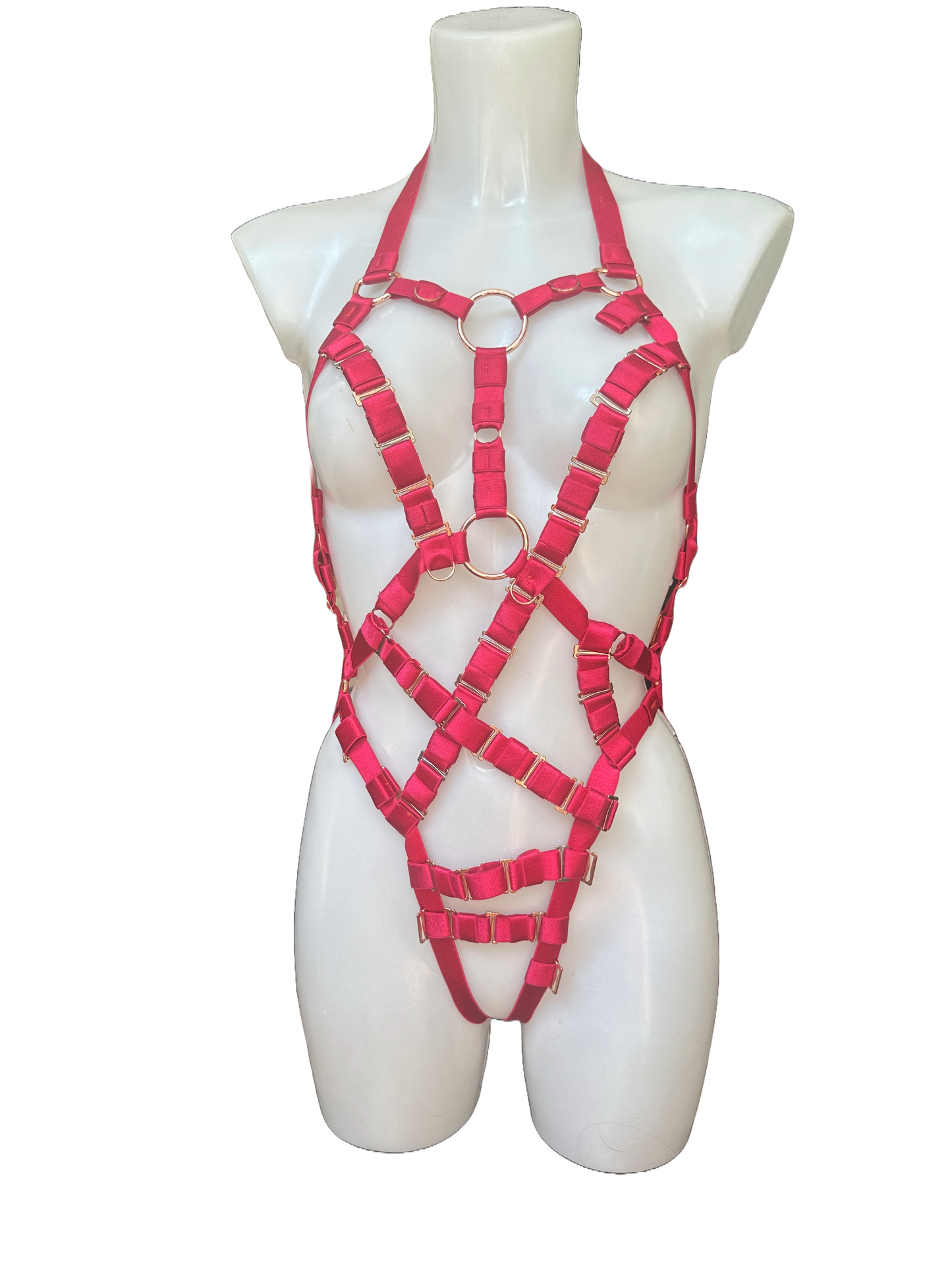 EVOLVE Bodysuit, Cherry links, mixed hardware , rose gold -BESPOKE SAMPLE