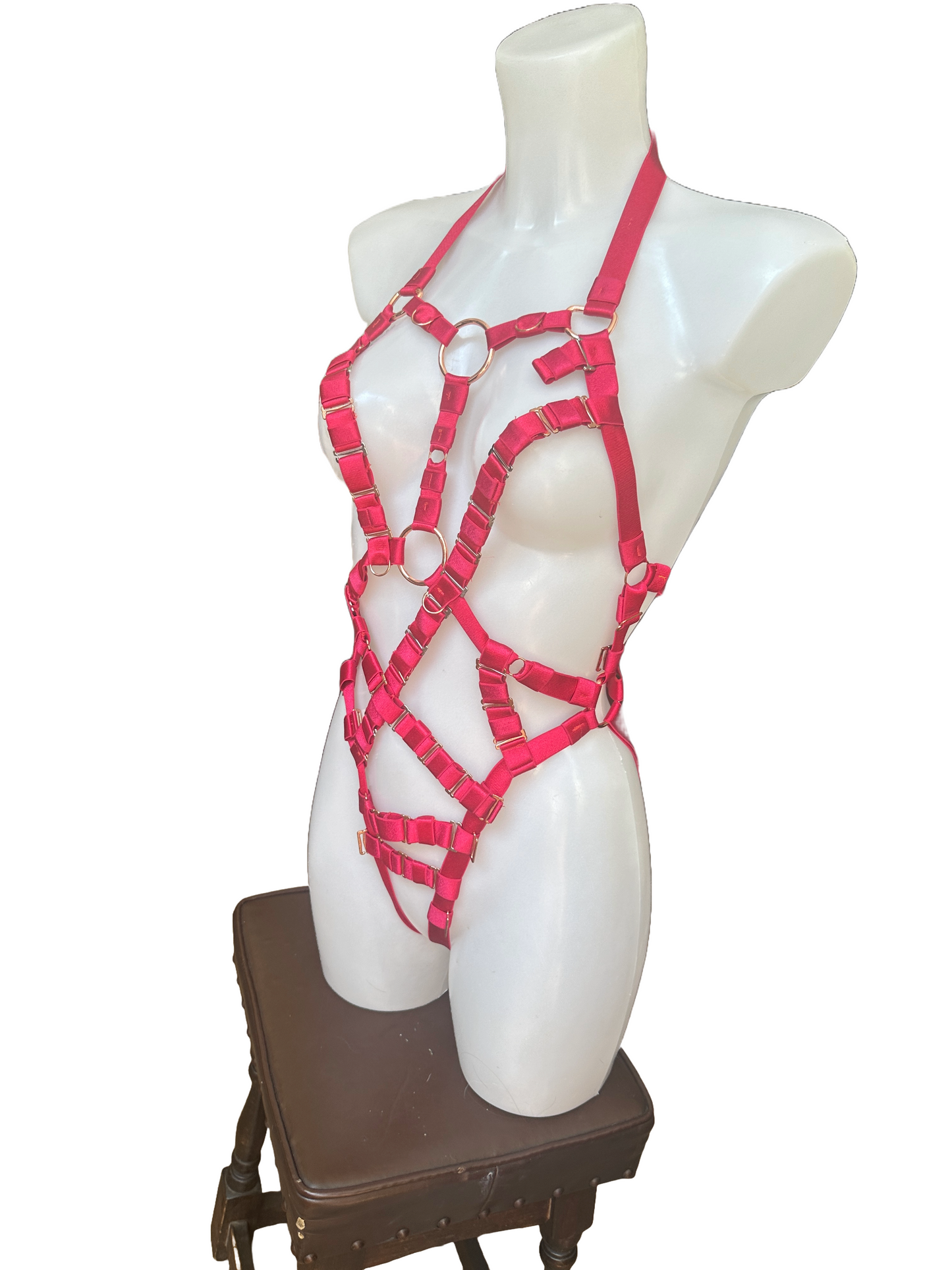 EVOLVE Bodysuit, Cherry links, mixed hardware , rose gold -BESPOKE SAMPLE