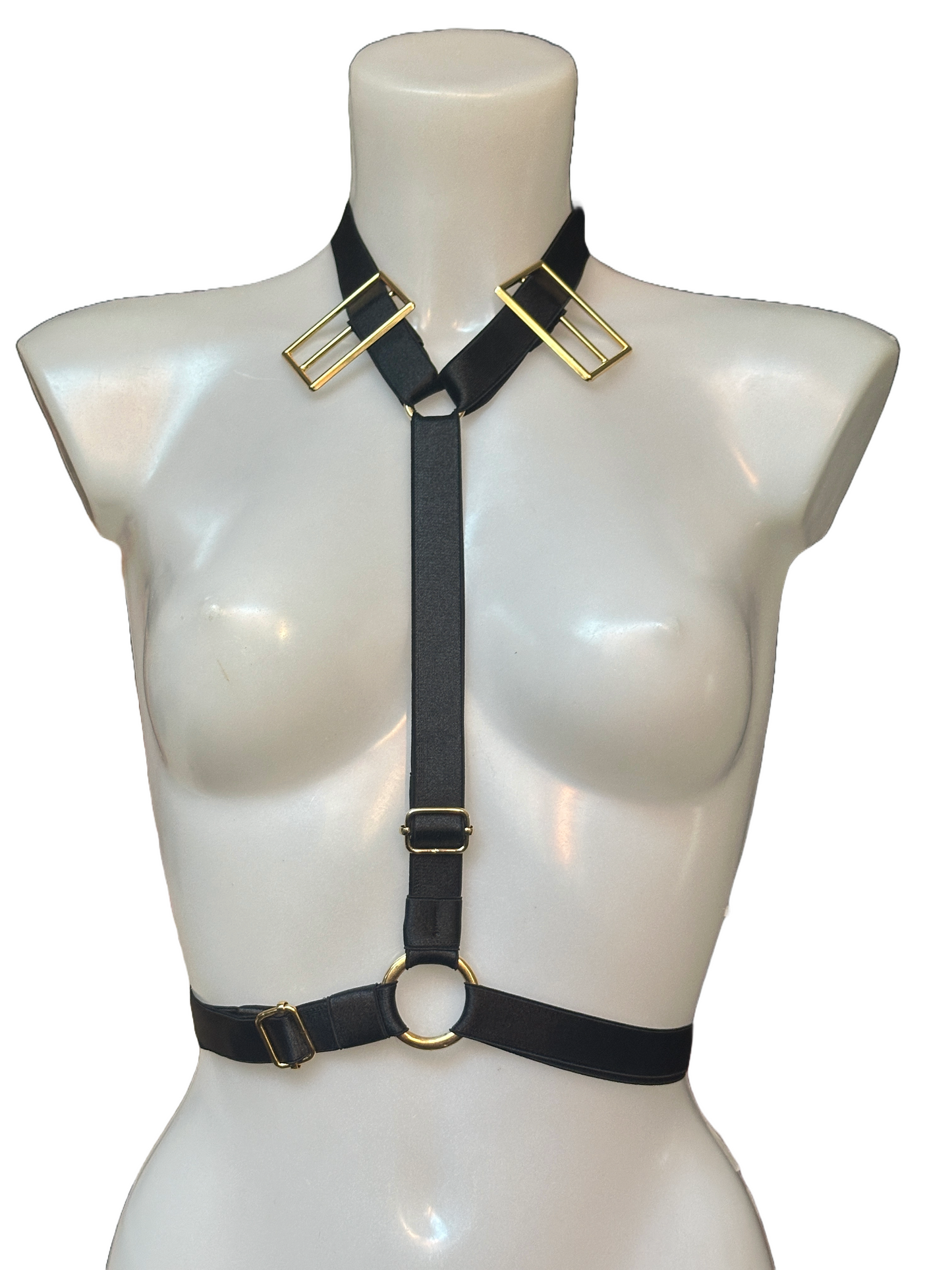 LUX Tie Harness, Black/Gold, One Size- Fully Adjustable