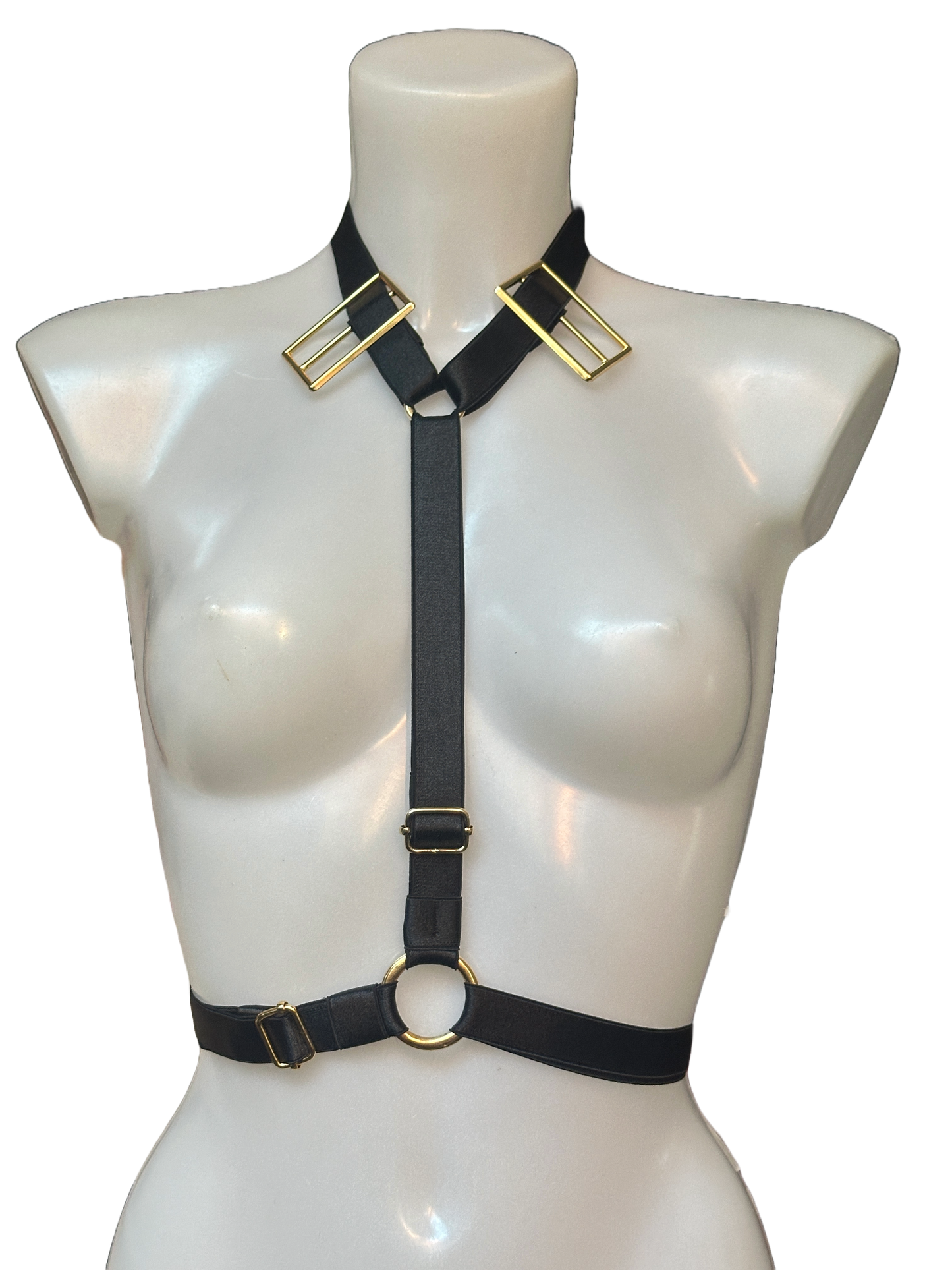 LUX Tie Harness, Black/Gold, One Size- Fully Adjustable