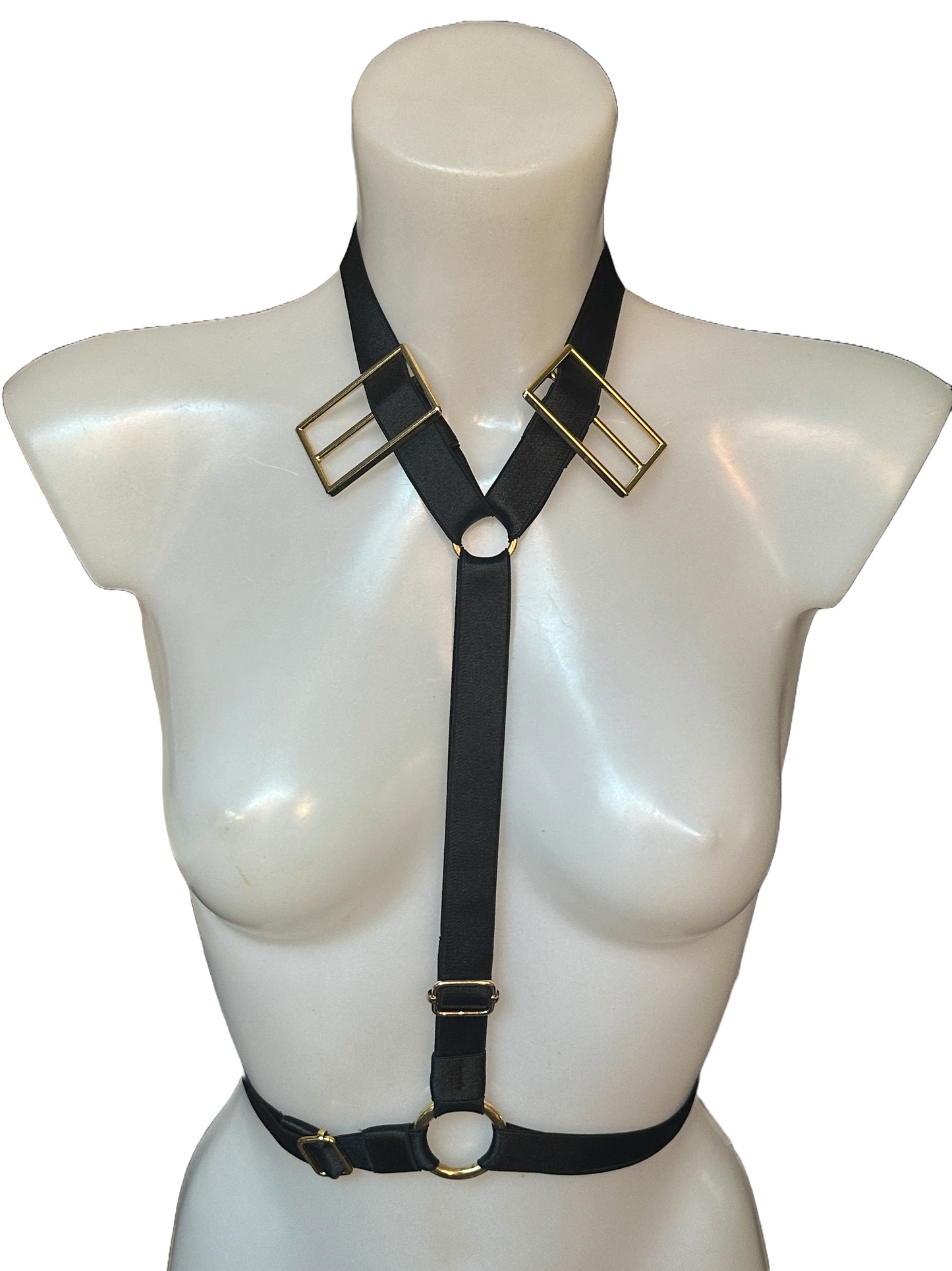 LUX Tie Harness, Black/Gold, One Size- Fully Adjustable