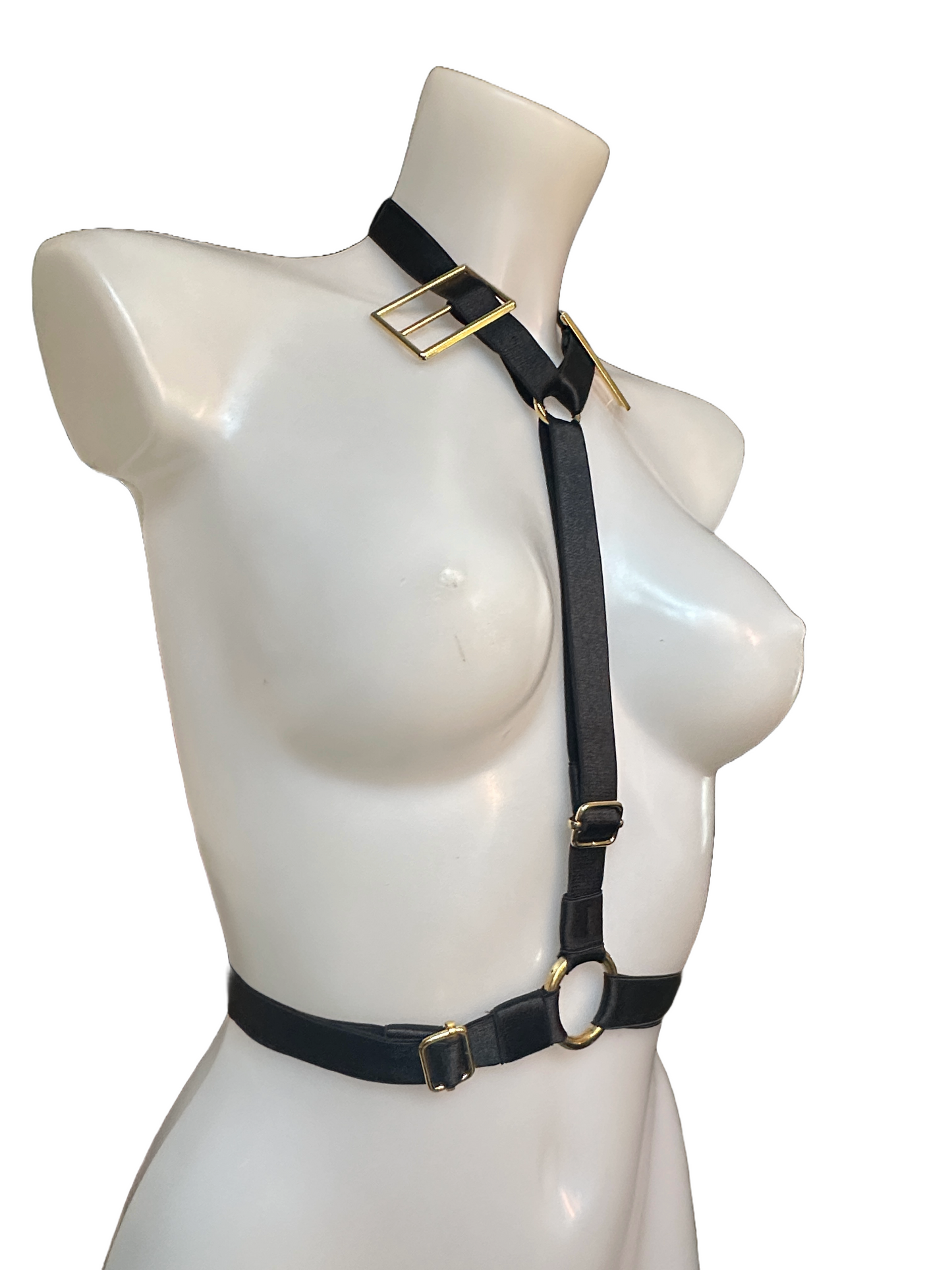LUX Tie Harness, Black/Gold, One Size- Fully Adjustable