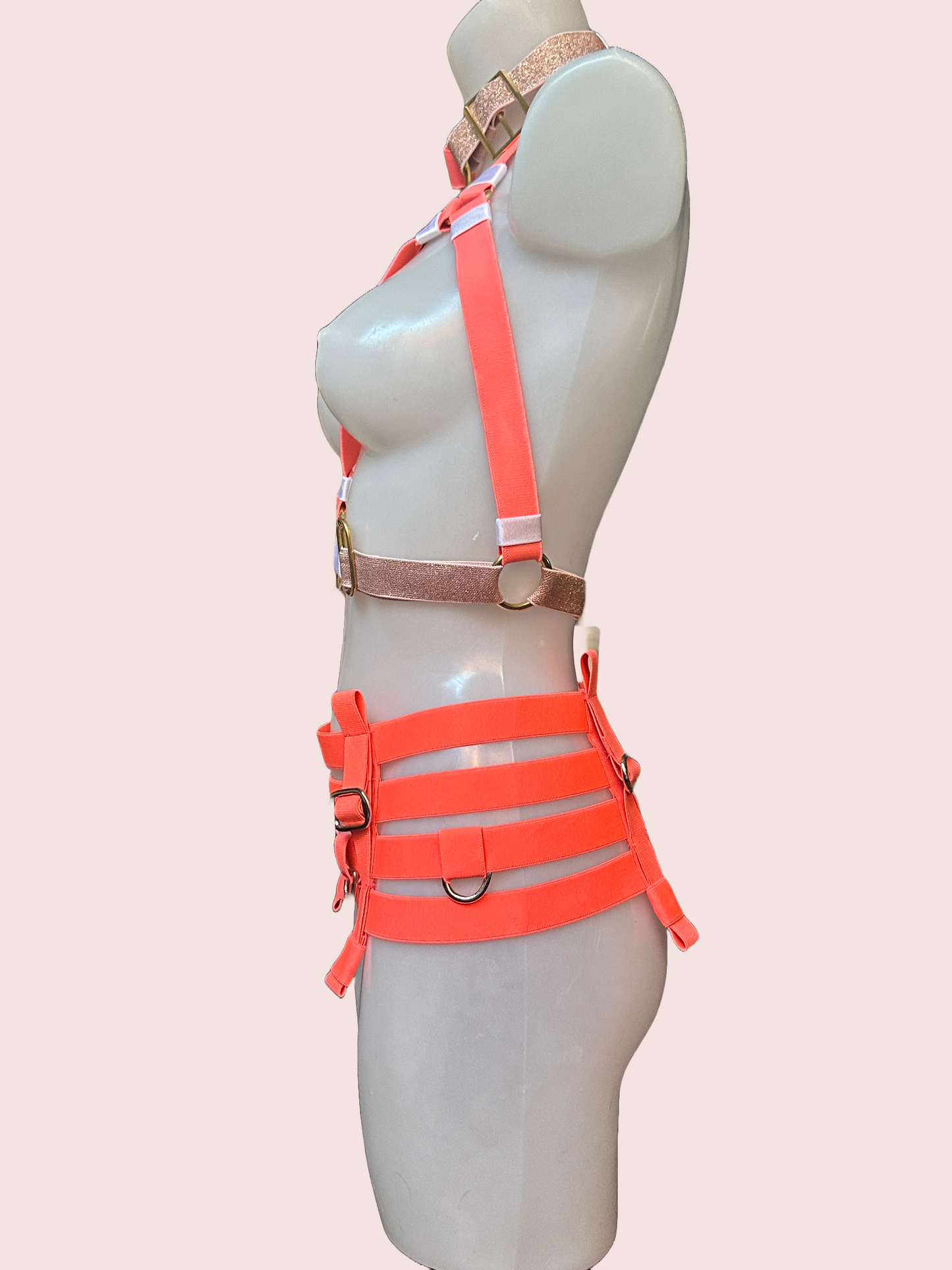 NEON Pink Corset Waspie Belt - Fits 10/12- SAMPLE- BELT- UV