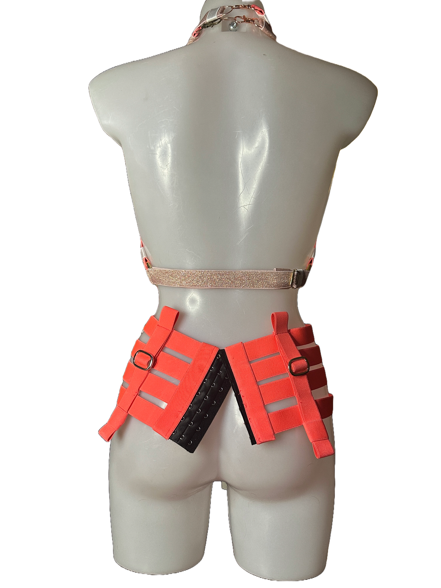 NEON Pink Corset Waspie Belt - Fits 10/12- SAMPLE- BELT- UV