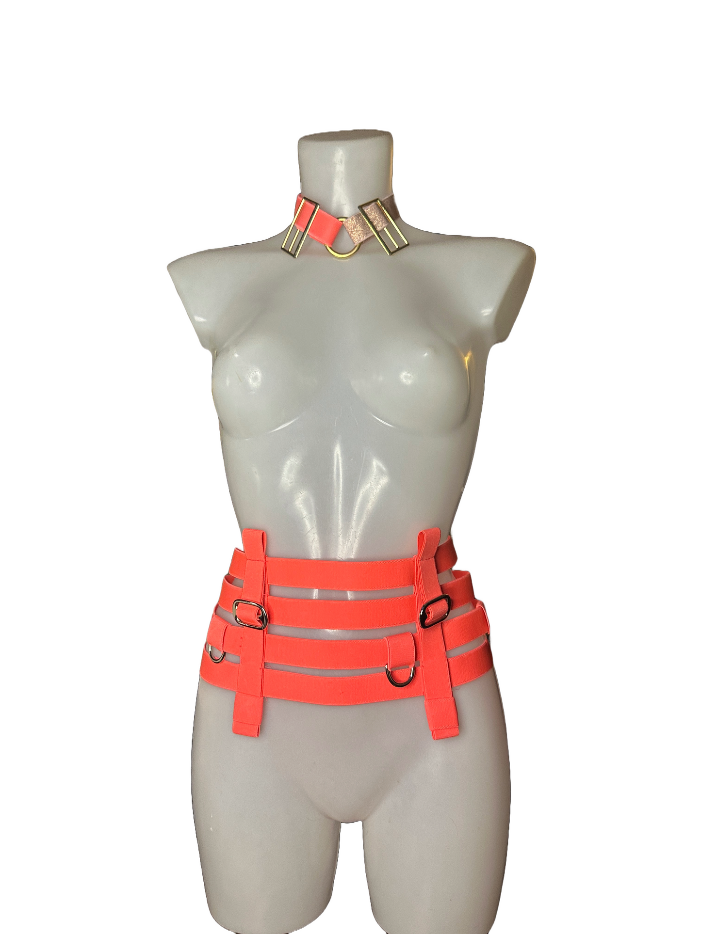 NEON Pink Corset Waspie Belt - Fits 10/12- SAMPLE- BELT- UV