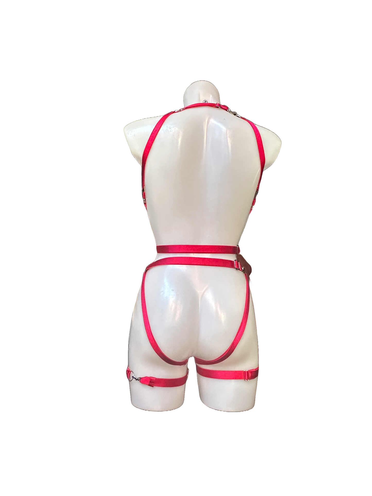 RACER Bodysuit & garter Set, Cherry, M to L - SAMPLE