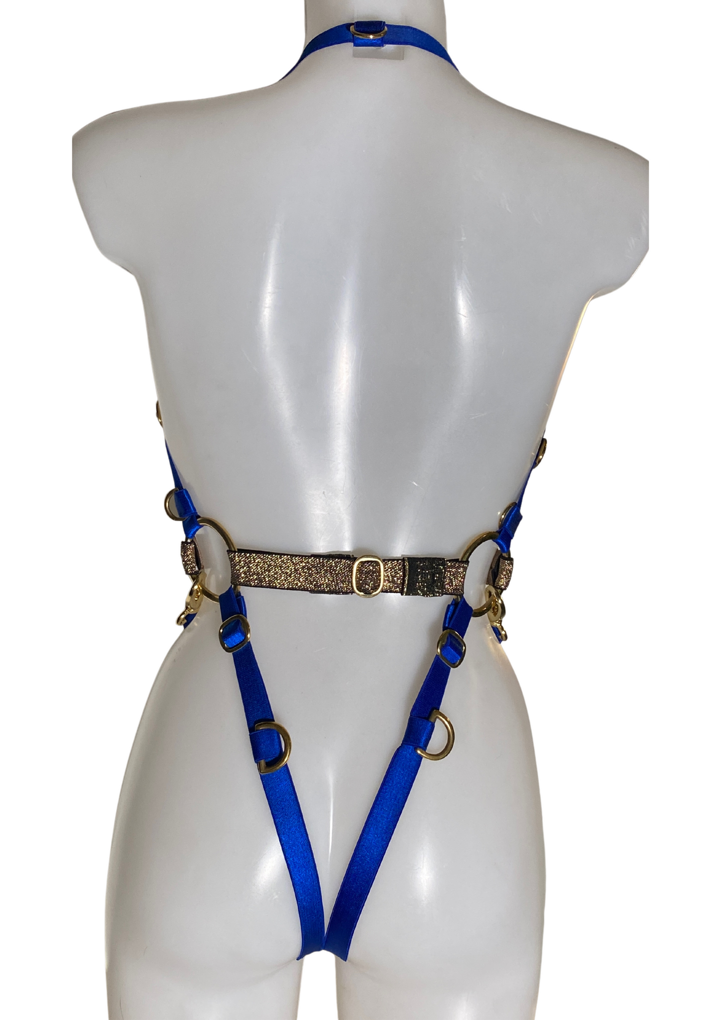 VICTORY Bodysuit, Blue/black, Hand Dyed, Blue/Gold OR Black/gold