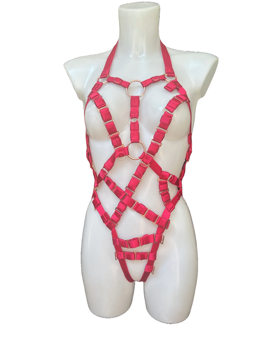 EVOLVE Bodysuit, Cherry links, mixed hardware , rose gold -BESPOKE SAMPLE
