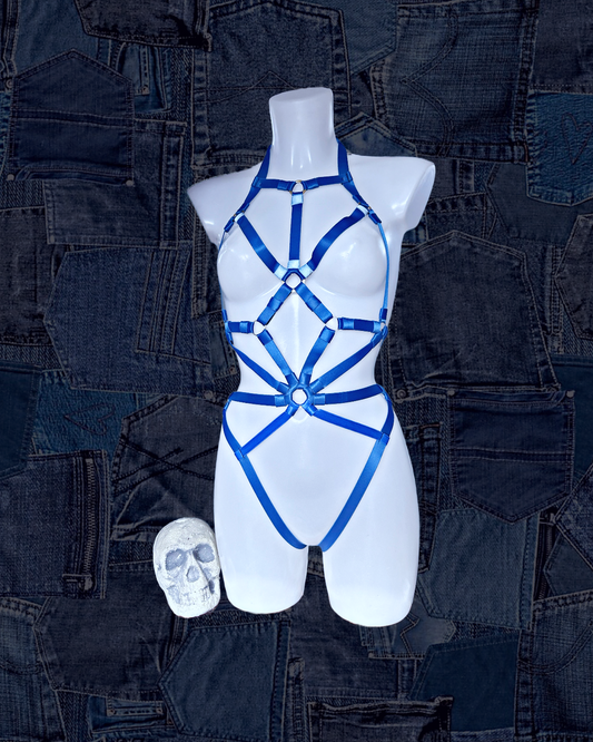 SUPERNOVA Bodysuit, One Off Sample in Denim Blue S/M