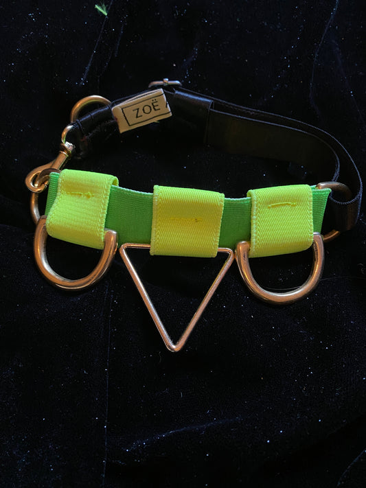 TRI Choker, UV Green and Yellow, Black