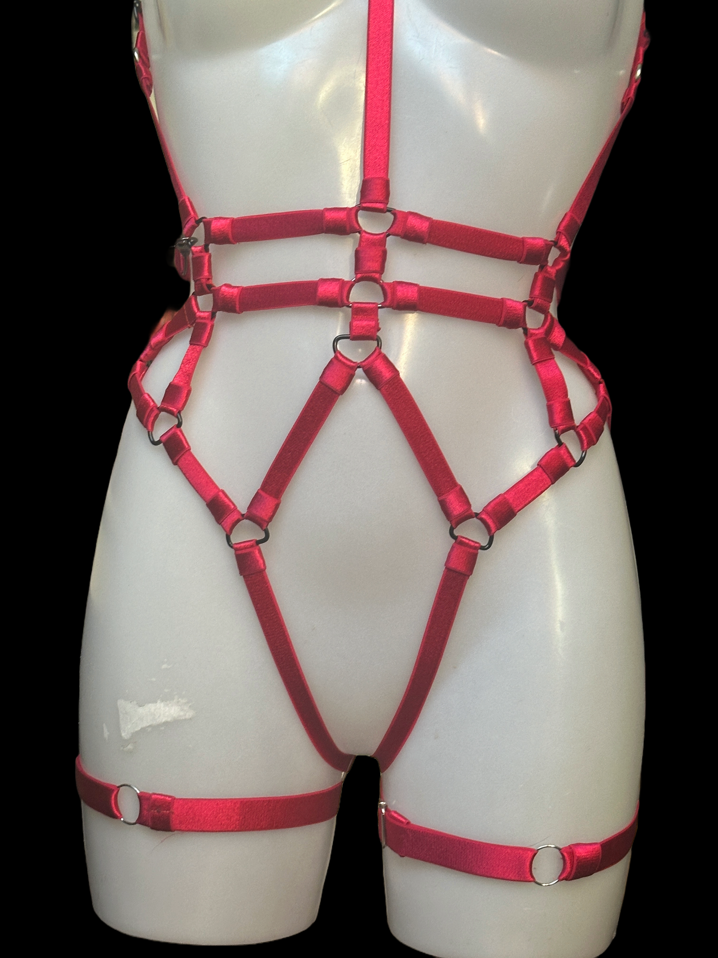 RACER Bodysuit & garter Set, Cherry, M to L - SAMPLE