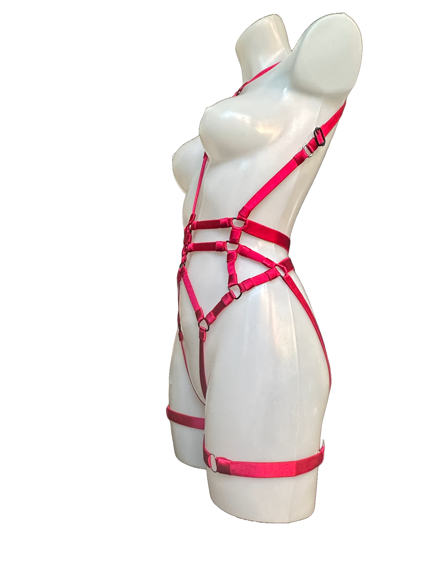 RACER Bodysuit & garter Set, Cherry, M to L - SAMPLE