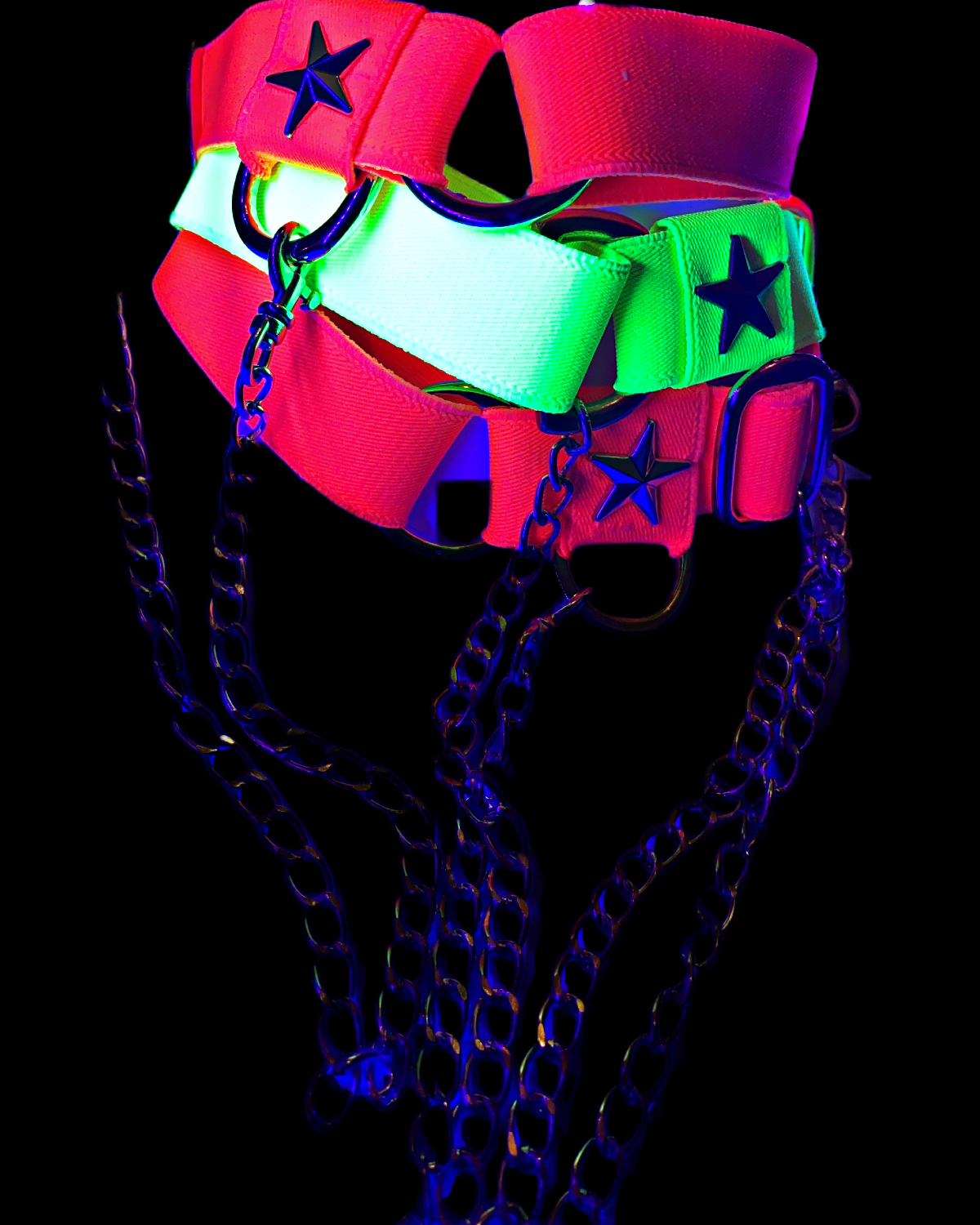 STARCHILD CHOKER With detachable Chain, Neon